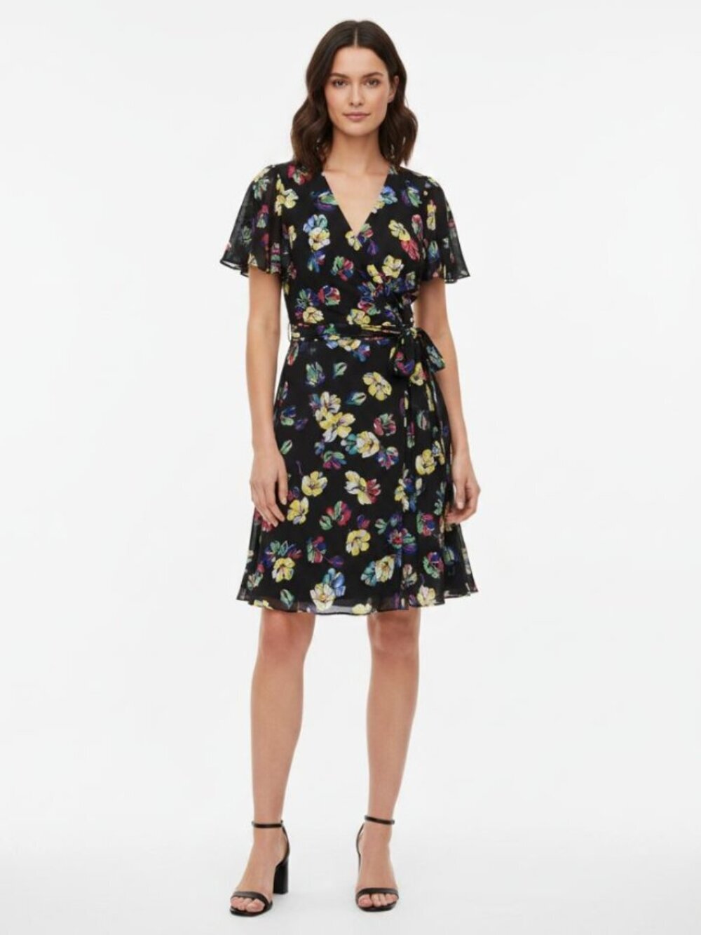NEW Lauren Ralph Lauren Women's 12 Floral Georgette V-Neck Belted Dress NWT $165